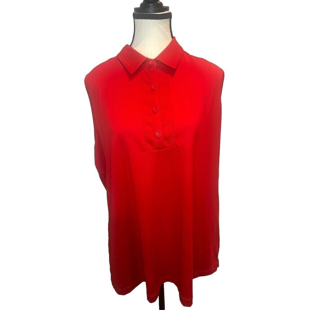 EP Pro Tour Tech Sleeveless Women’s RED Golf Shirt Polyester Spandex SZ‎ 1X